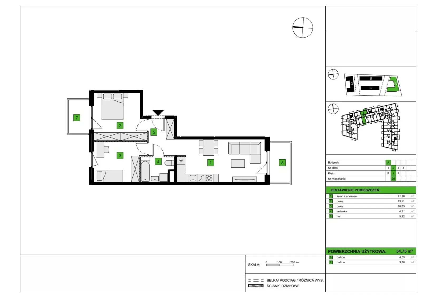 Floor plan: Apartment no. A26