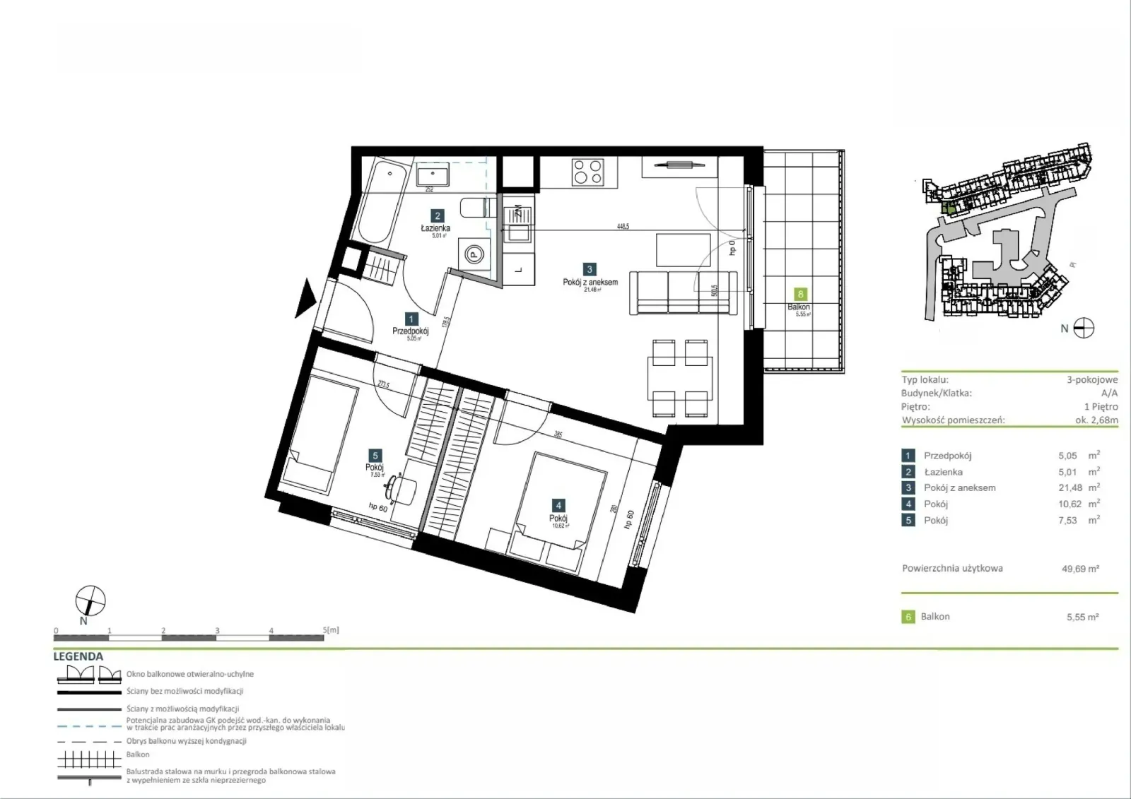 Floor plan: Apartment no. AA0102