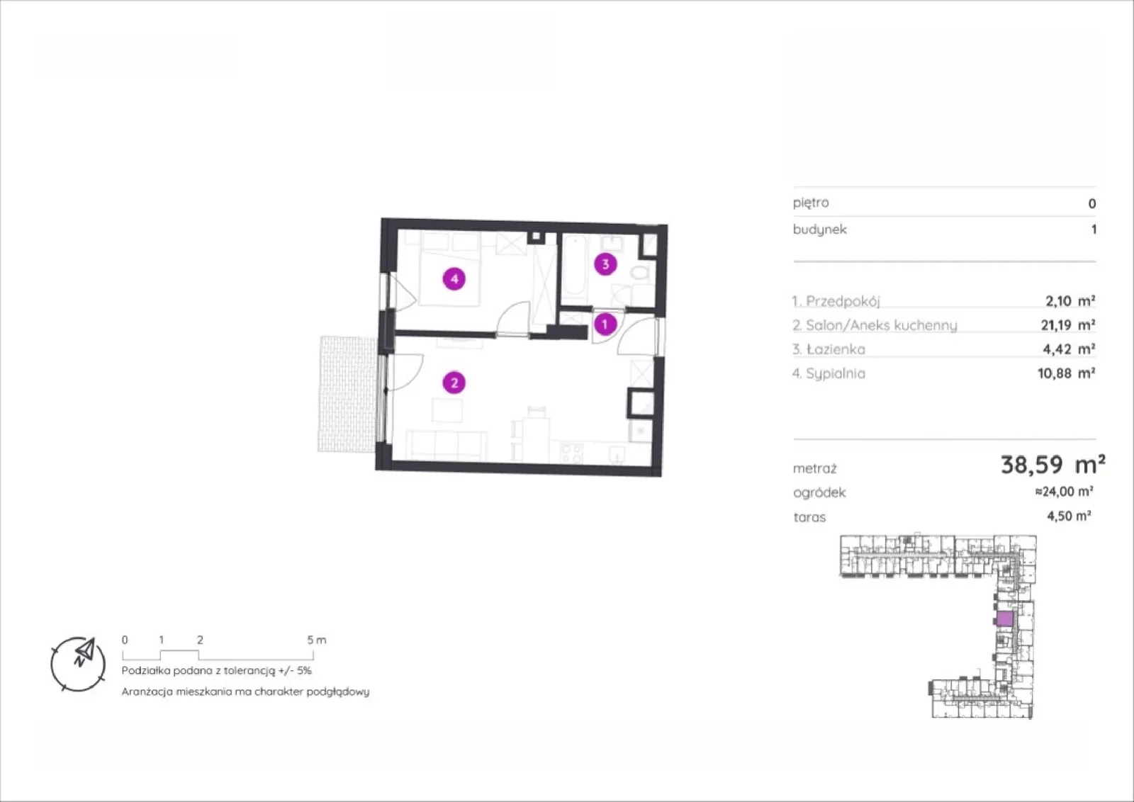 Floor plan: Apartment no. 1.C.0.01