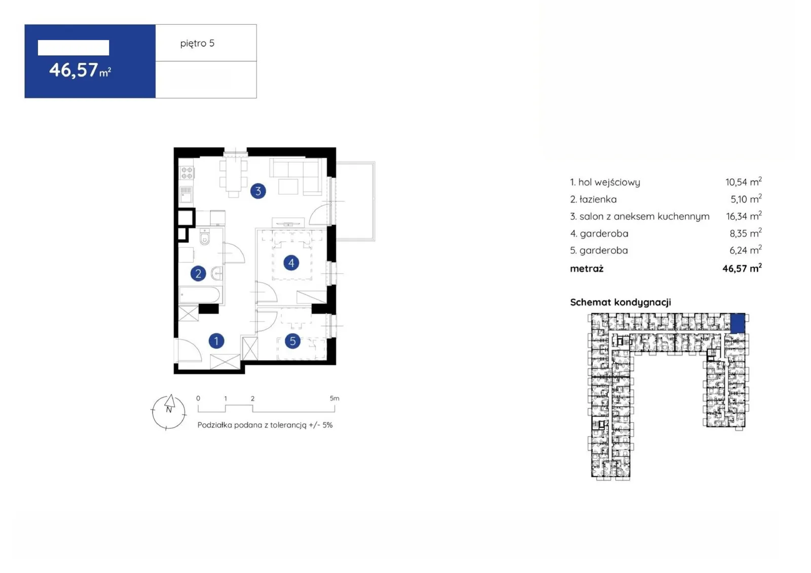 Floor plan: Apartment no. 1.C.5.08