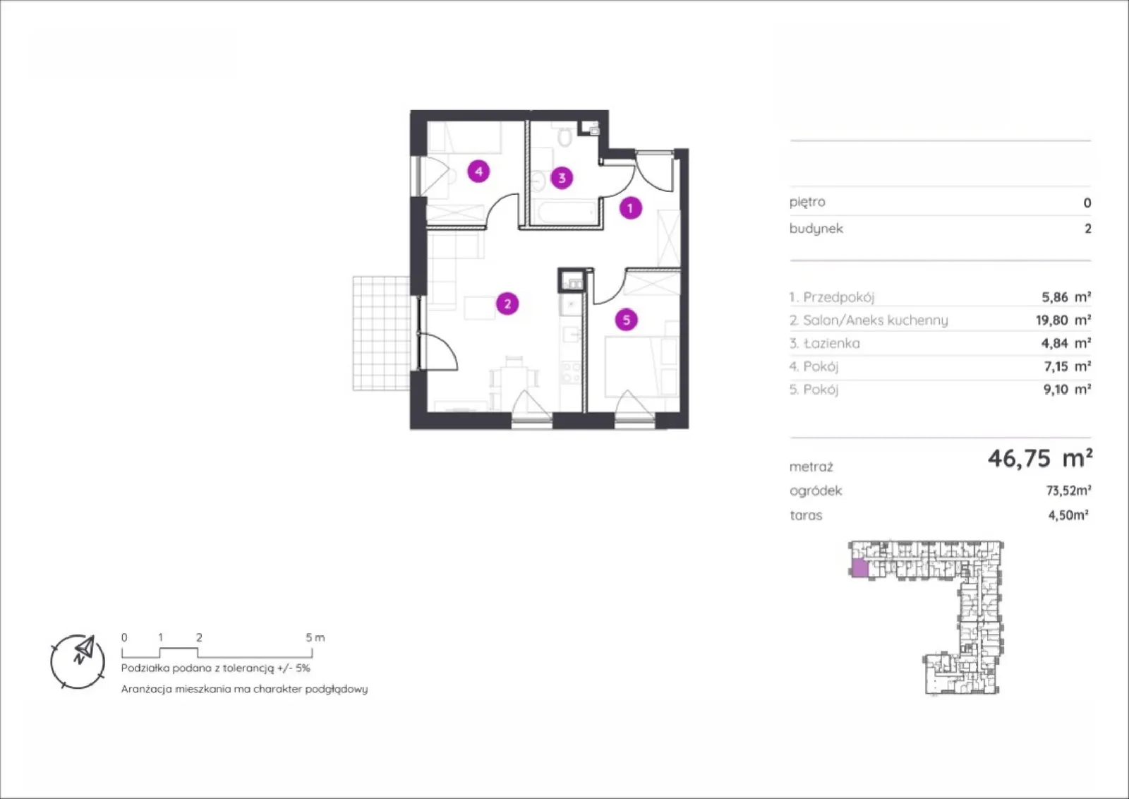 Floor plan: Apartment no. 2.A.0.02