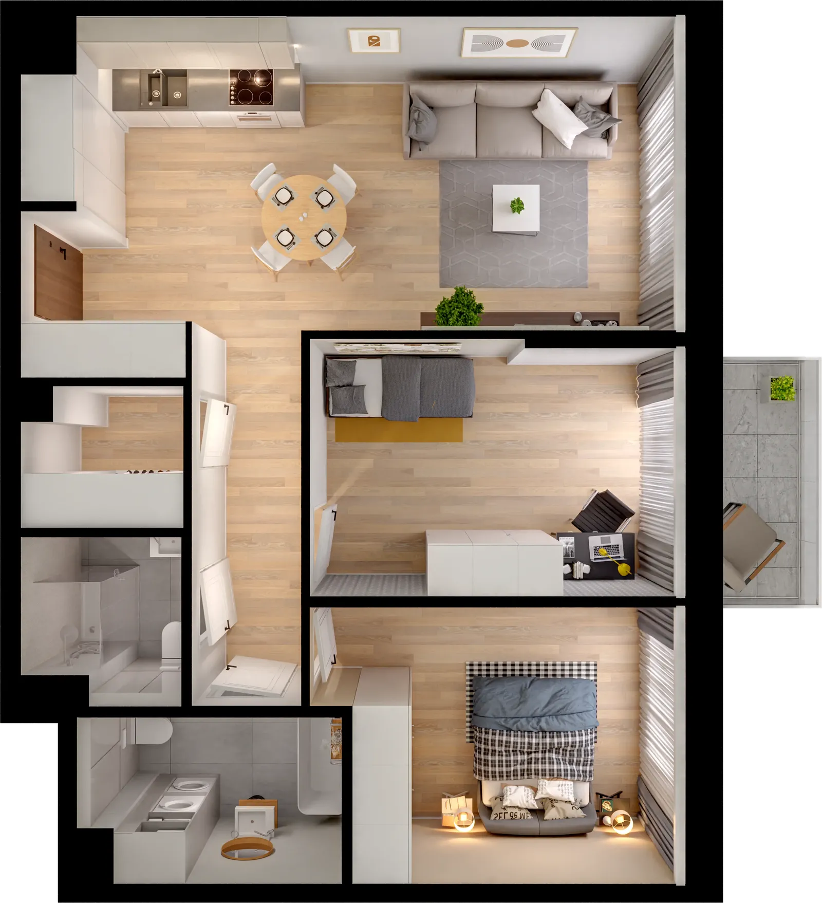 Floor plan: Apartment no. I1.B.02.03