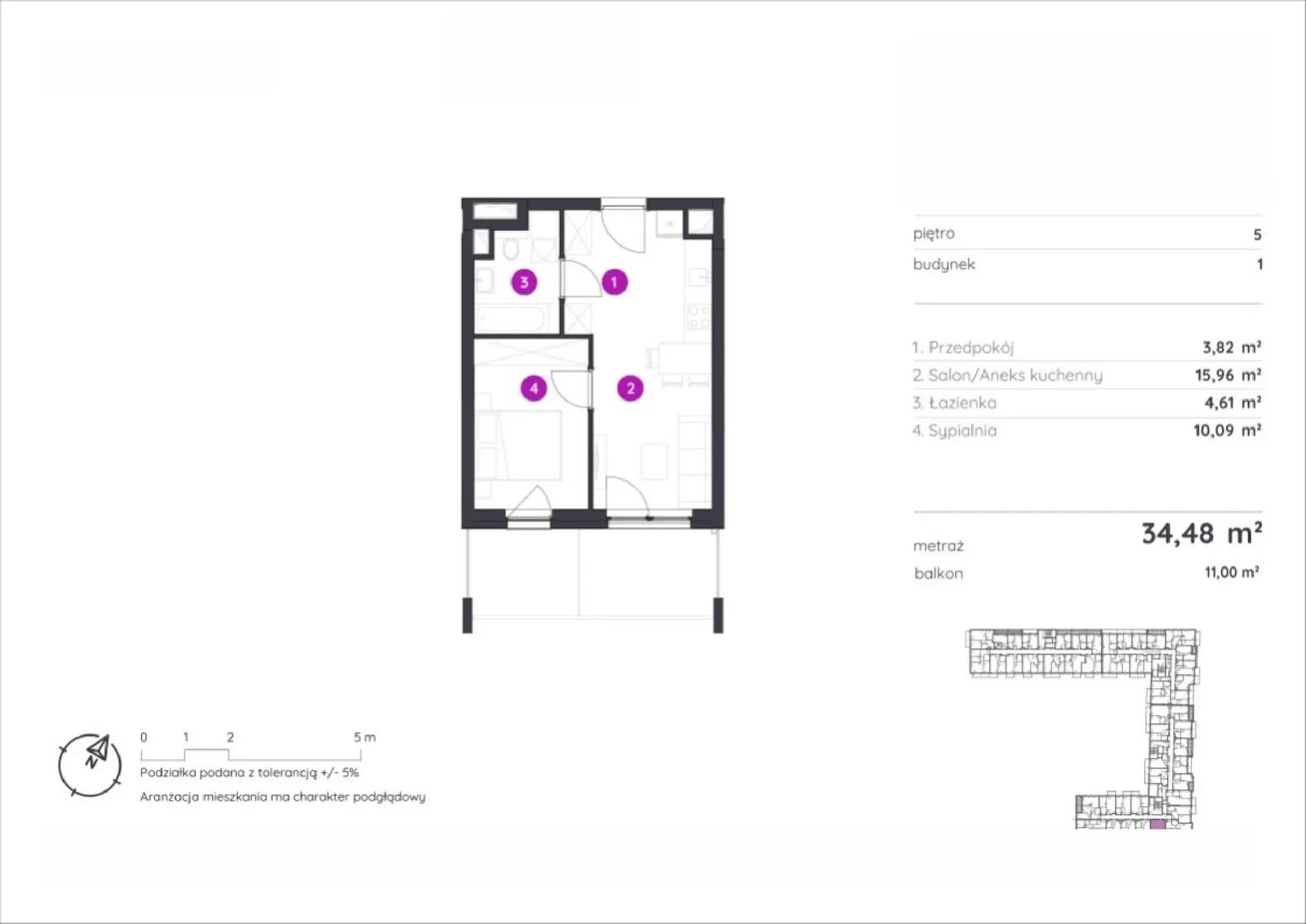 Floor plan: Apartment no. 1.D.5.03