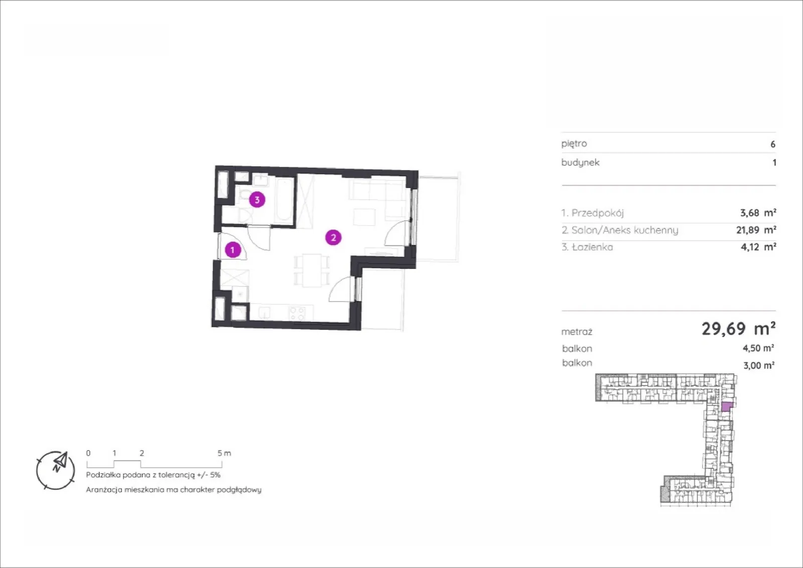 Floor plan: Apartment no. 1.B.6.10