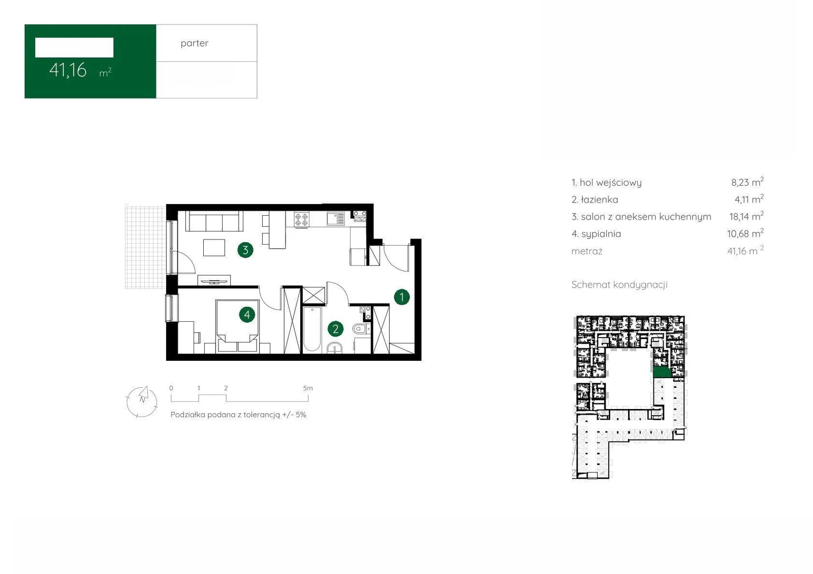 Floor plan: Apartment no. 1.C.0.10