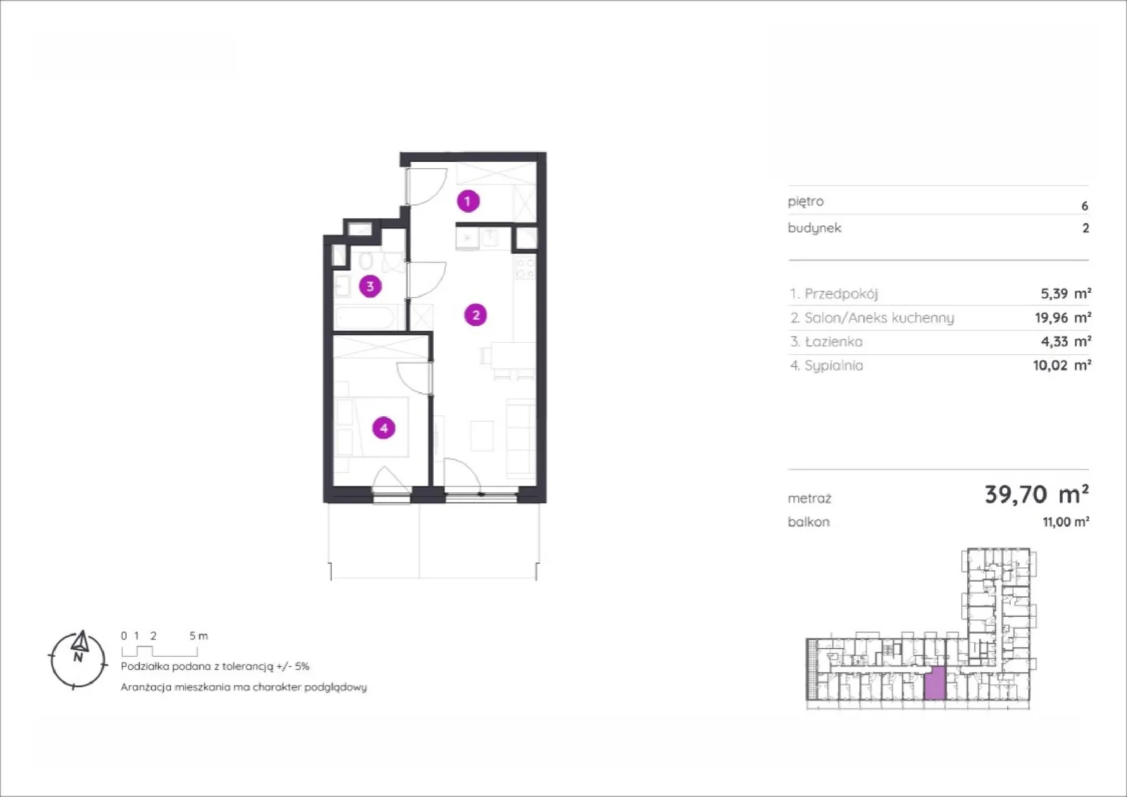 Floor plan: Apartment no. 2.A.6.03