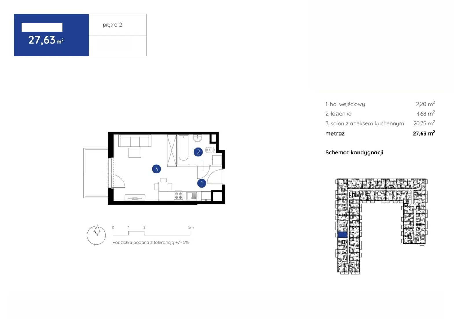 Floor plan: Apartment no. 1.A.2.01