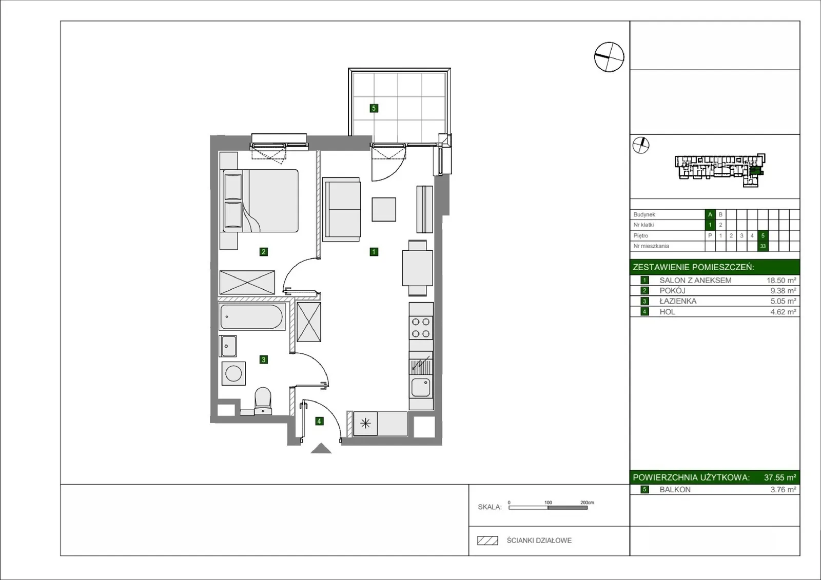 Floor plan: Apartment no. A33