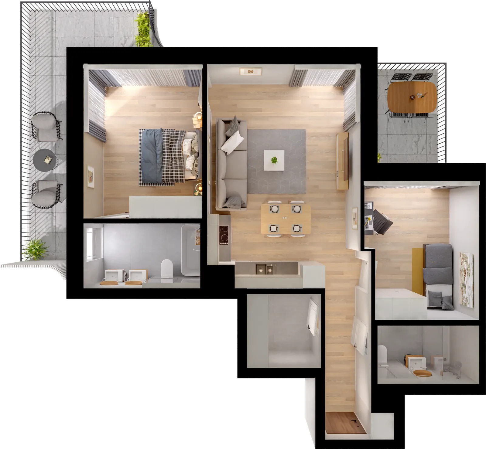 Floor plan: Apartment no. J4.F.02.04