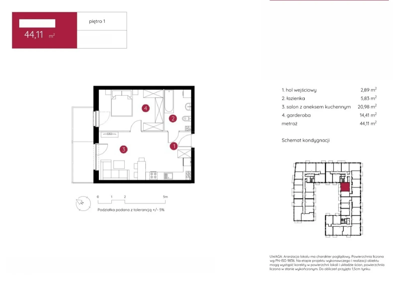 Floor plan: Apartment no. 1.B.1.11