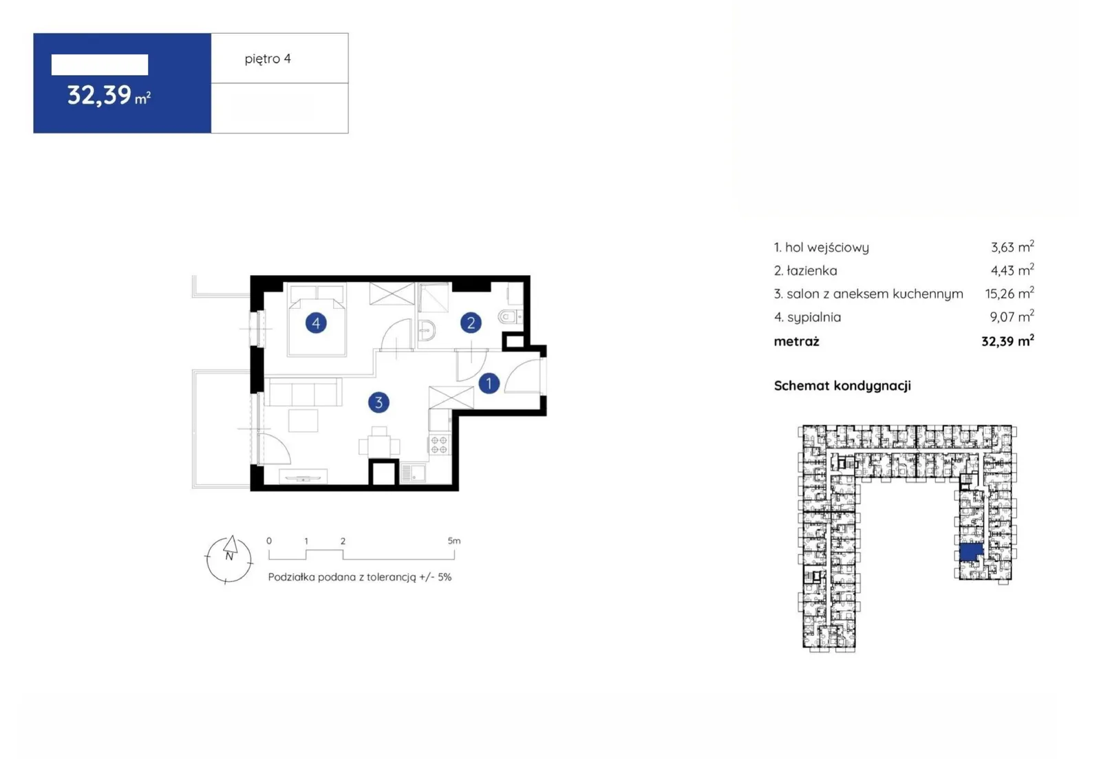 Floor plan: Apartment no. 1.C.4.19