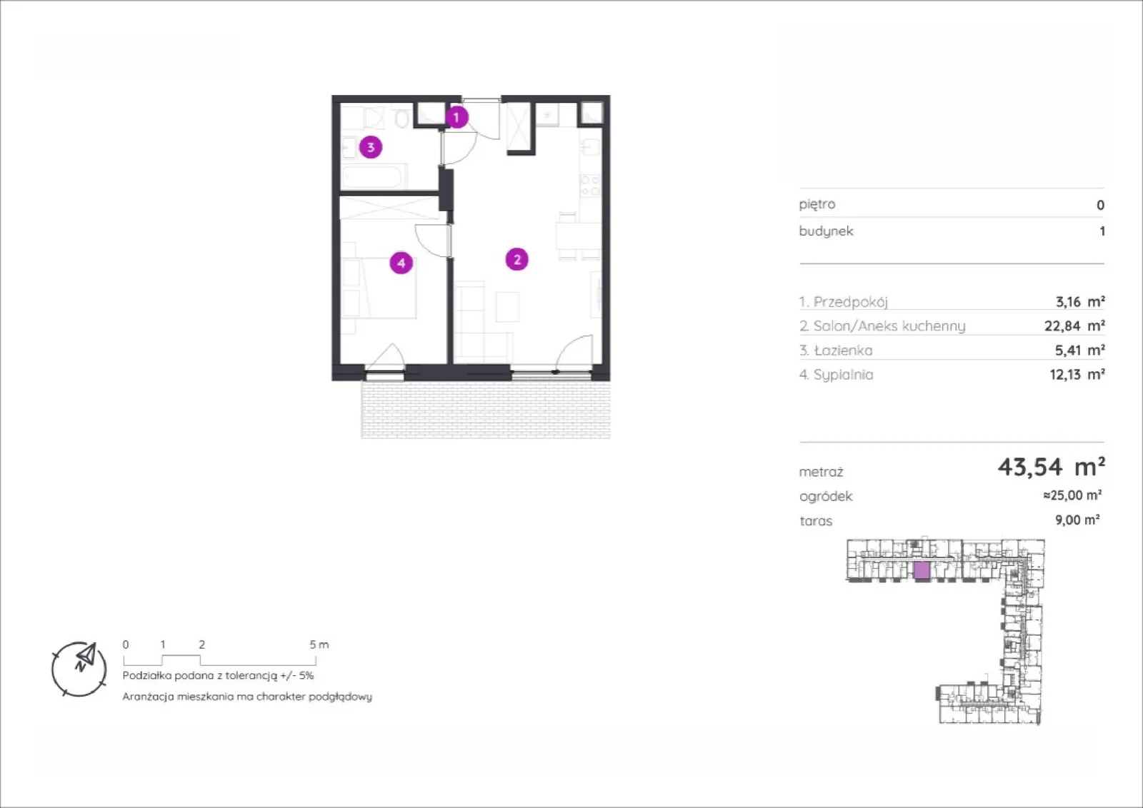 Floor plan: Apartment no. 1.A.0.03