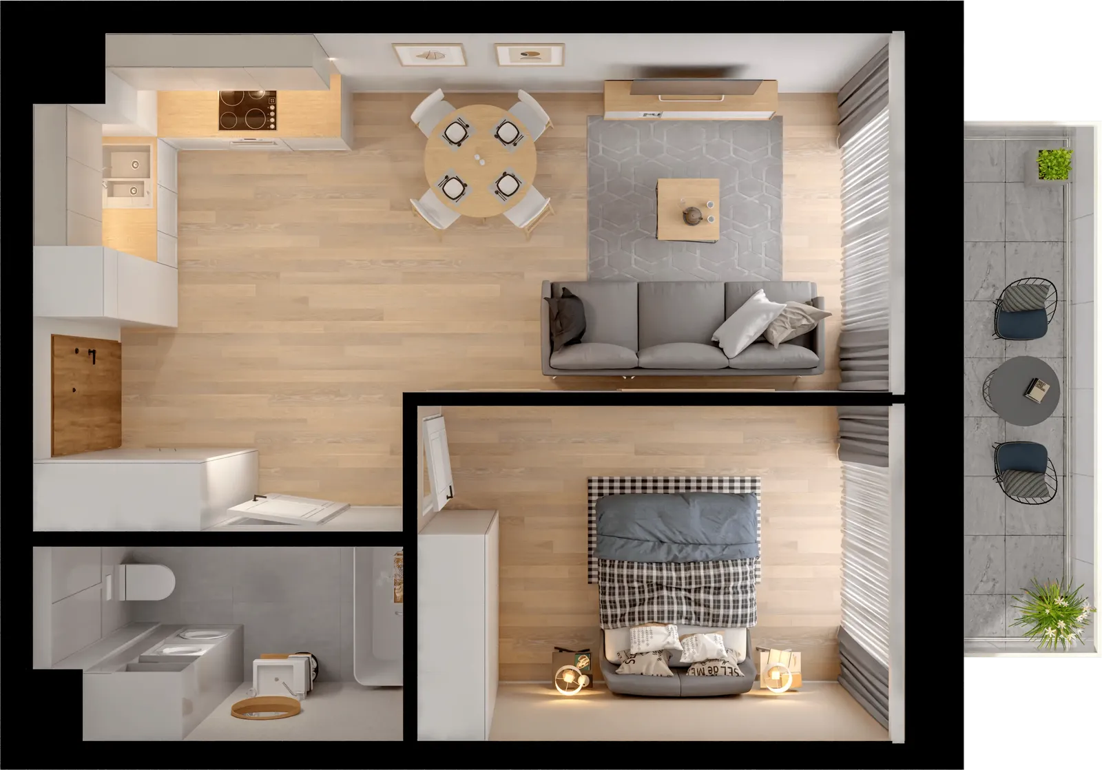 Floor plan: Apartment no. L2.A.02.02
