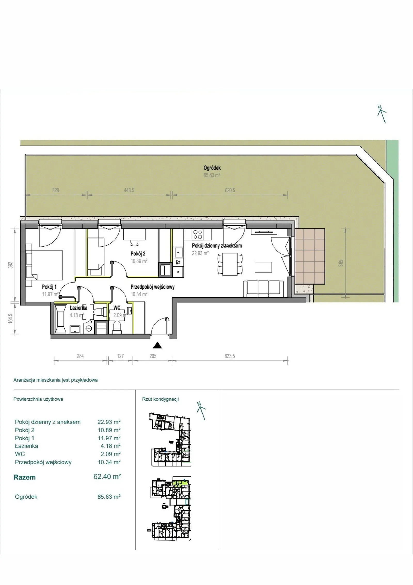 Floor plan: Apartment no. B/1/85