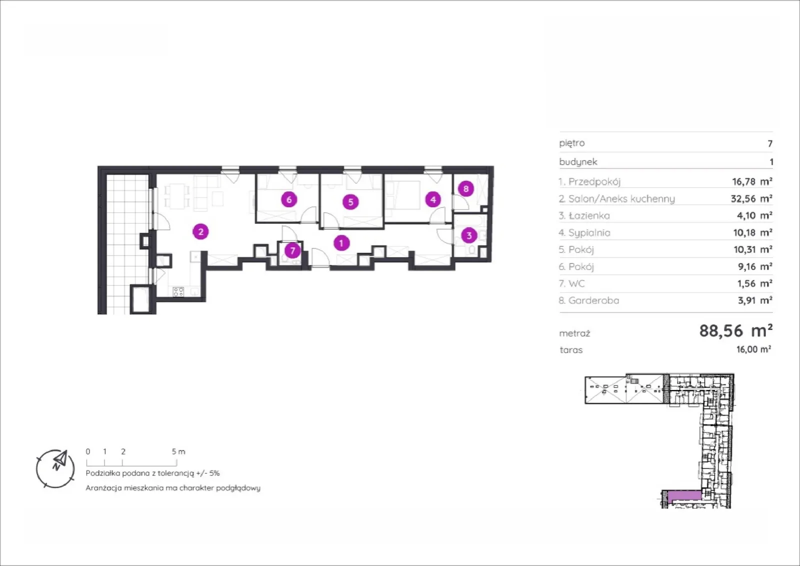 Floor plan: Apartment no. 1.D.7.04