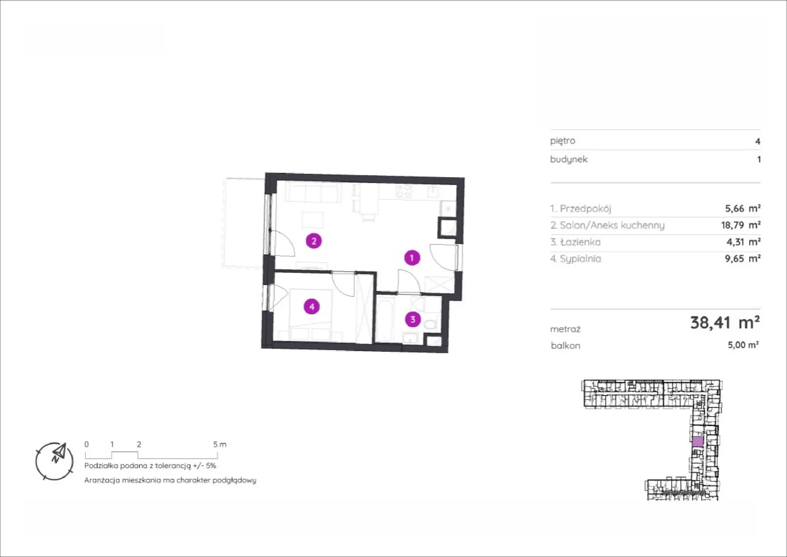 Floor plan: Apartment no. 1.C.4.01