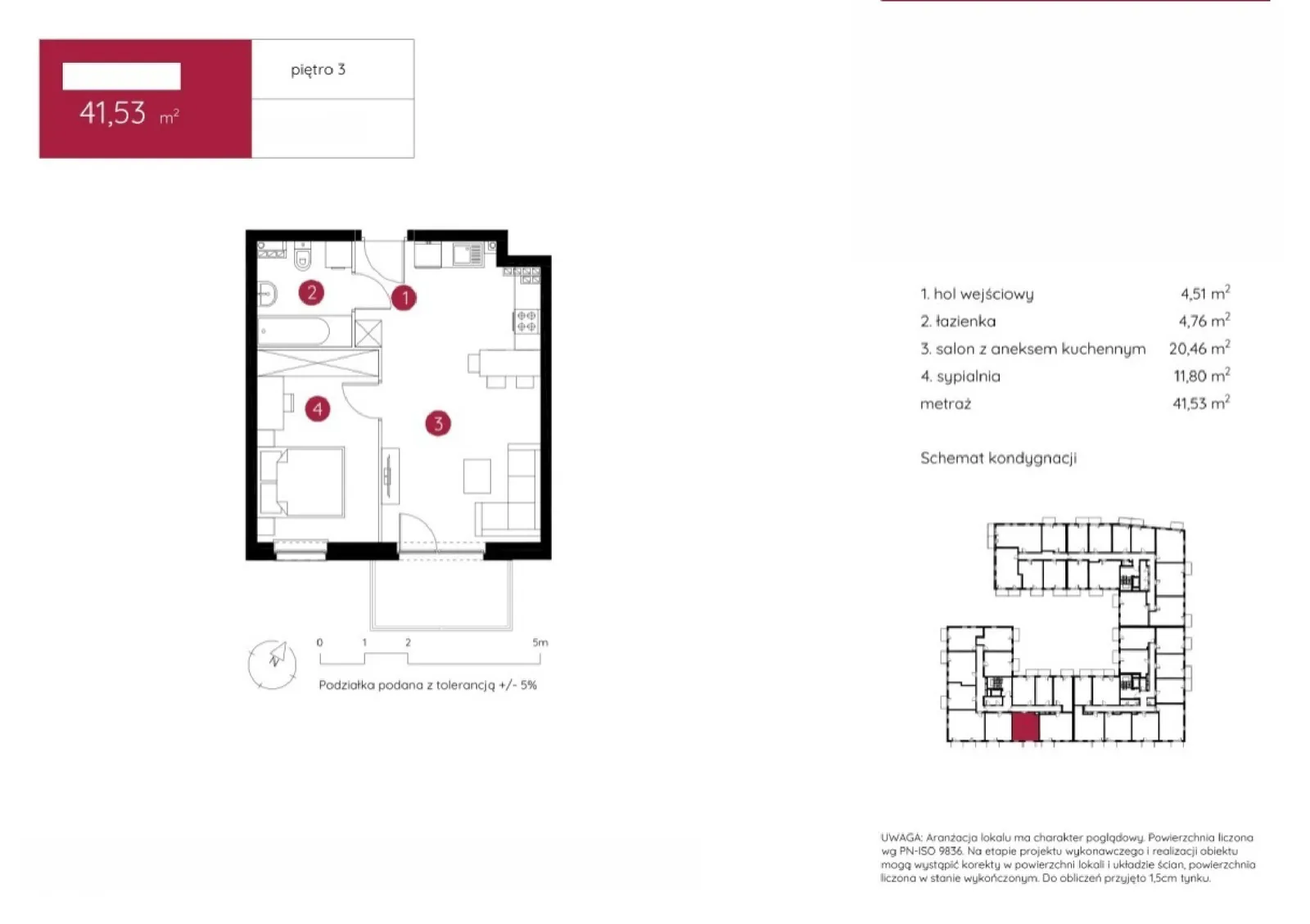 Floor plan: Apartment no. 1.A.3.05