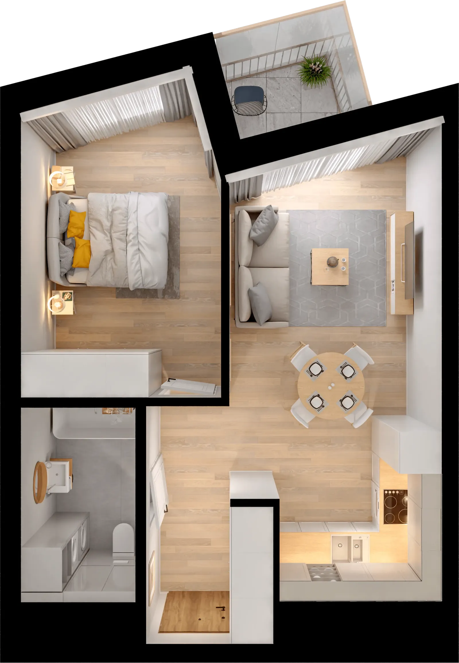 Floor plan: Apartment no. K1.A.03.07