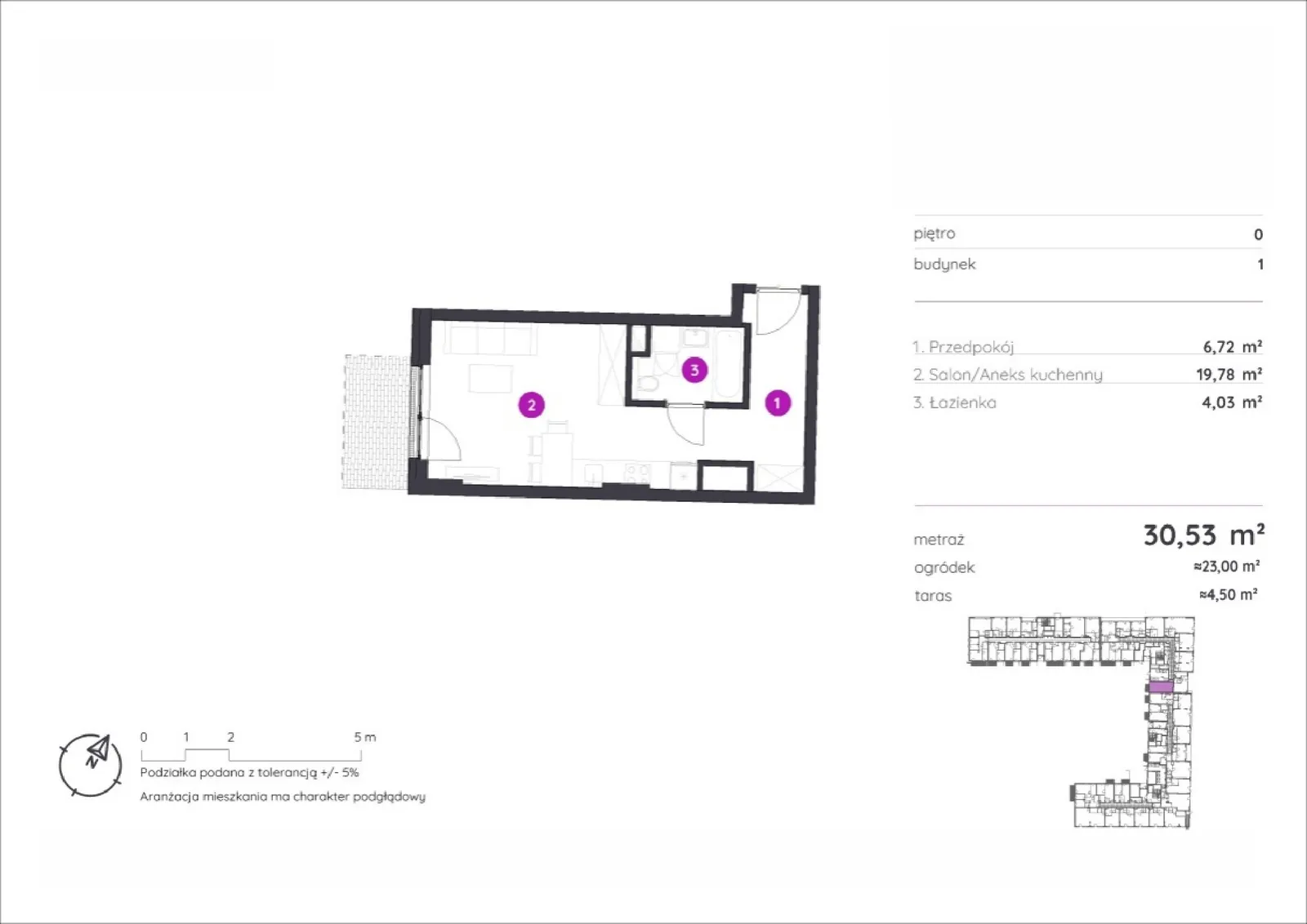 Floor plan: Apartment no. 1.B.0.03