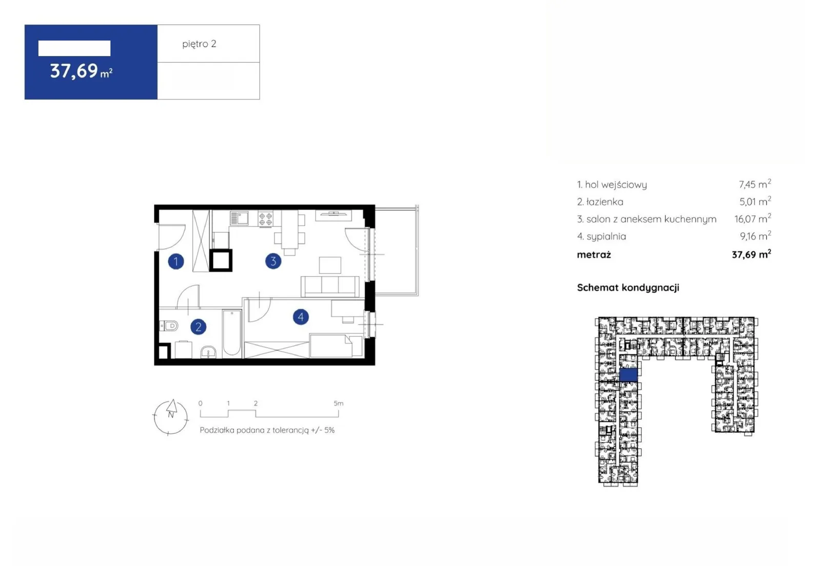 Floor plan: Apartment no. 1.B.2.02