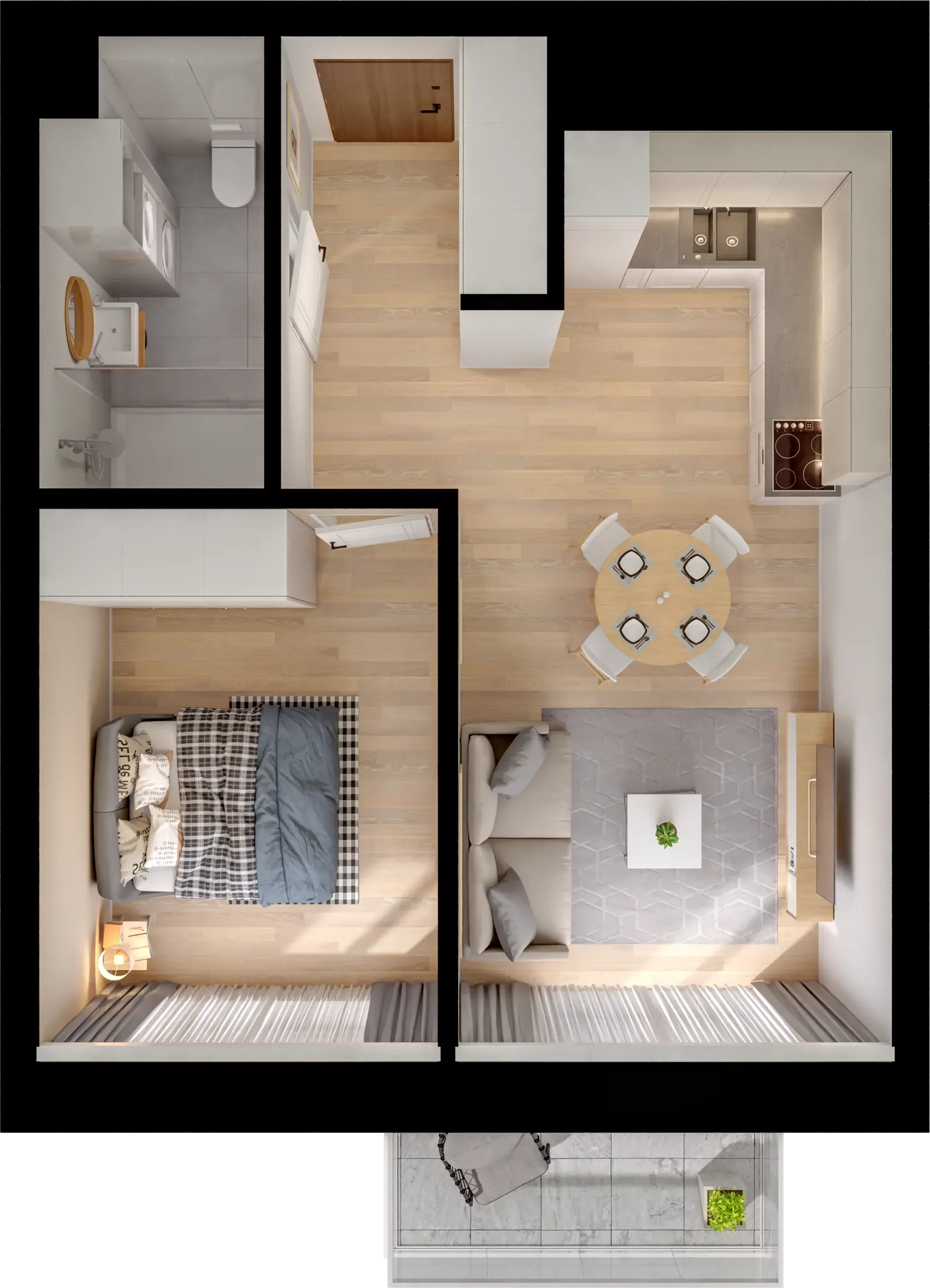 Floor plan: Apartment no. J1.A.02.13