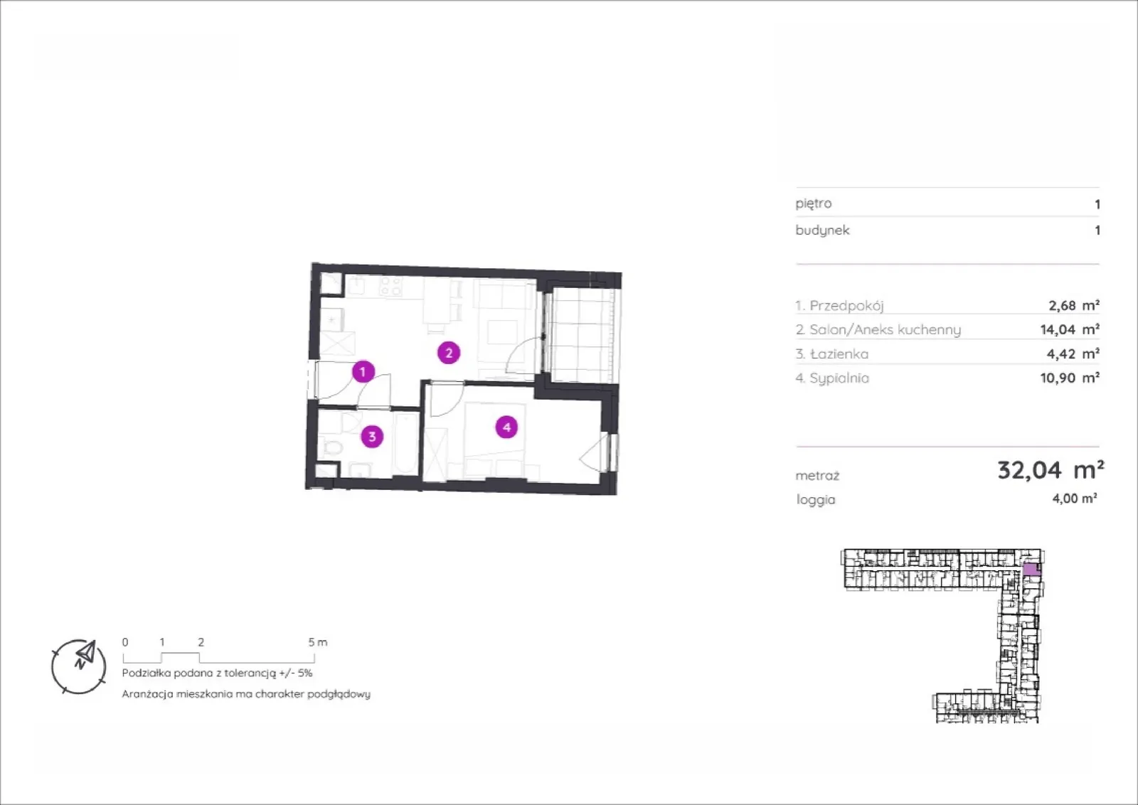 Floor plan: Apartment no. 1.B.1.08