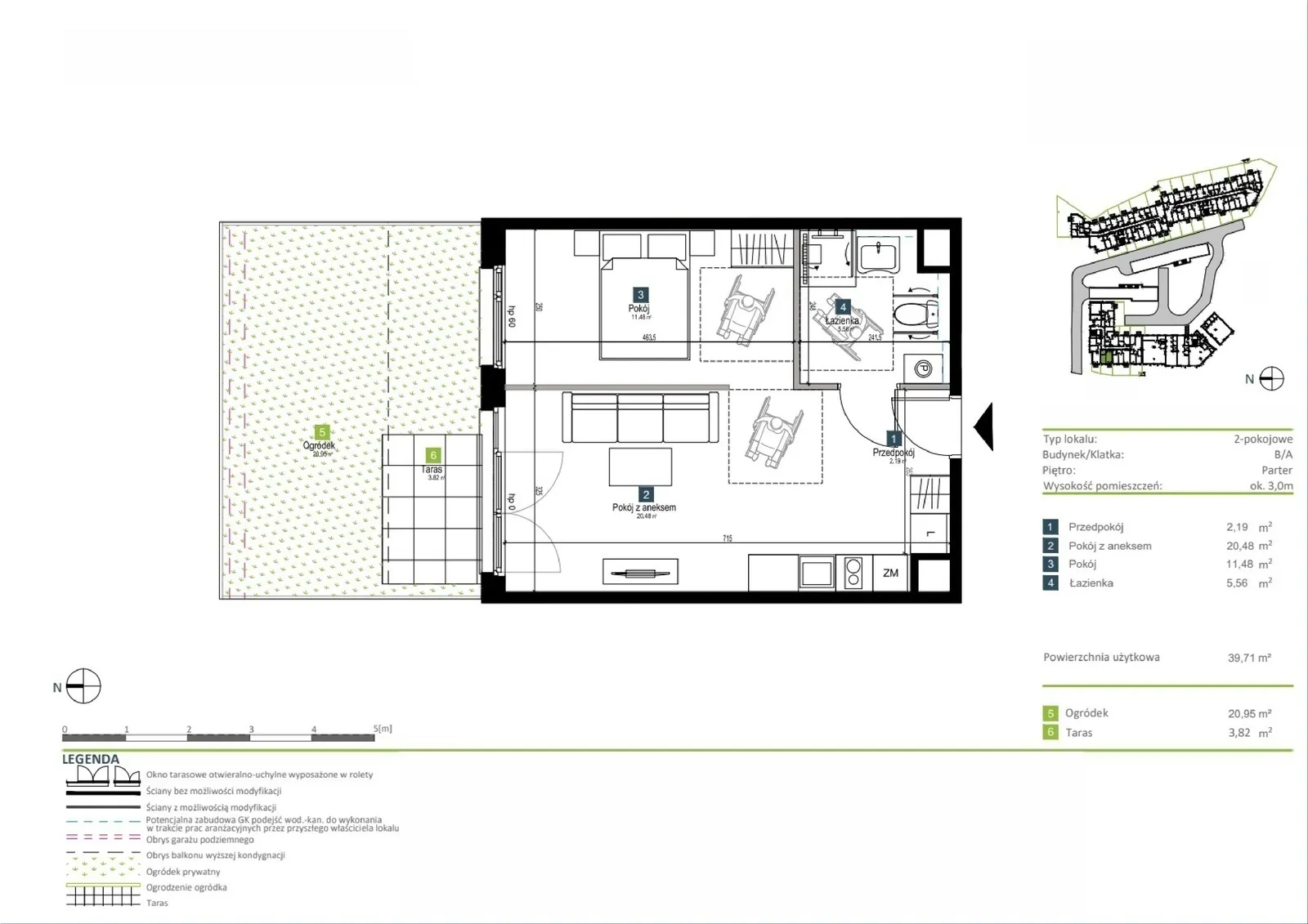 Floor plan: Apartment no. BA0006