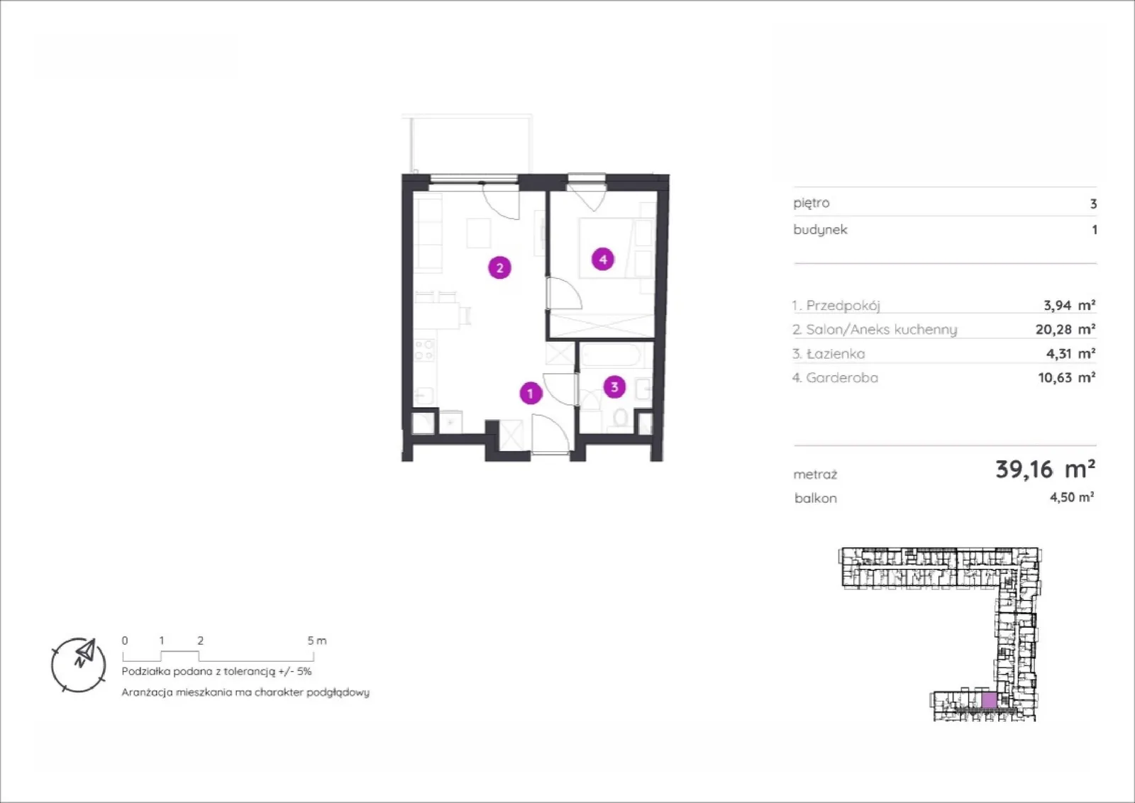Floor plan: Apartment no. 1.D.3.11