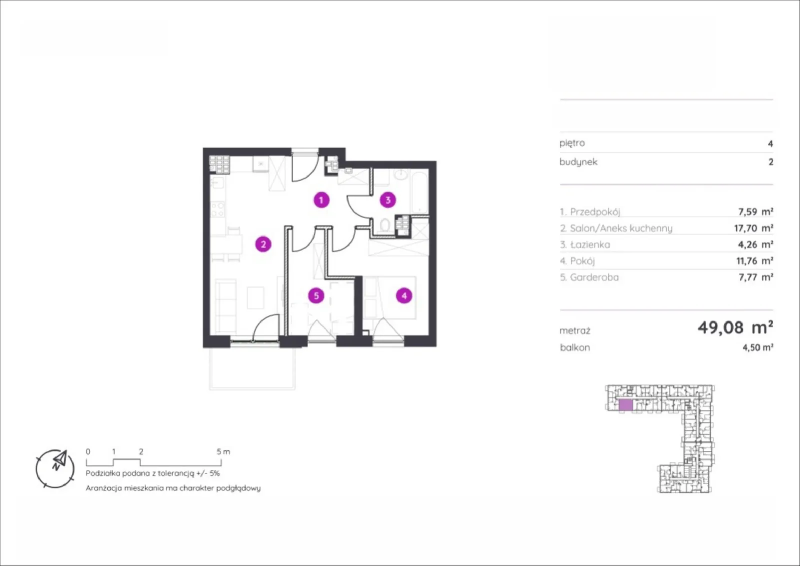 Floor plan: Apartment no. 2.A.4.01