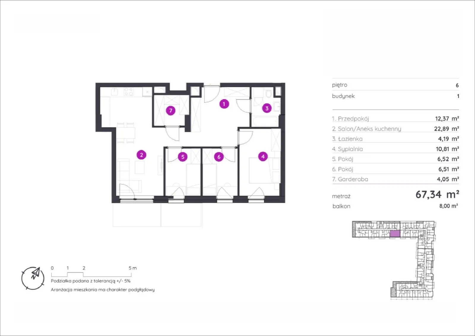 Floor plan: Apartment no. 1.A.6.04