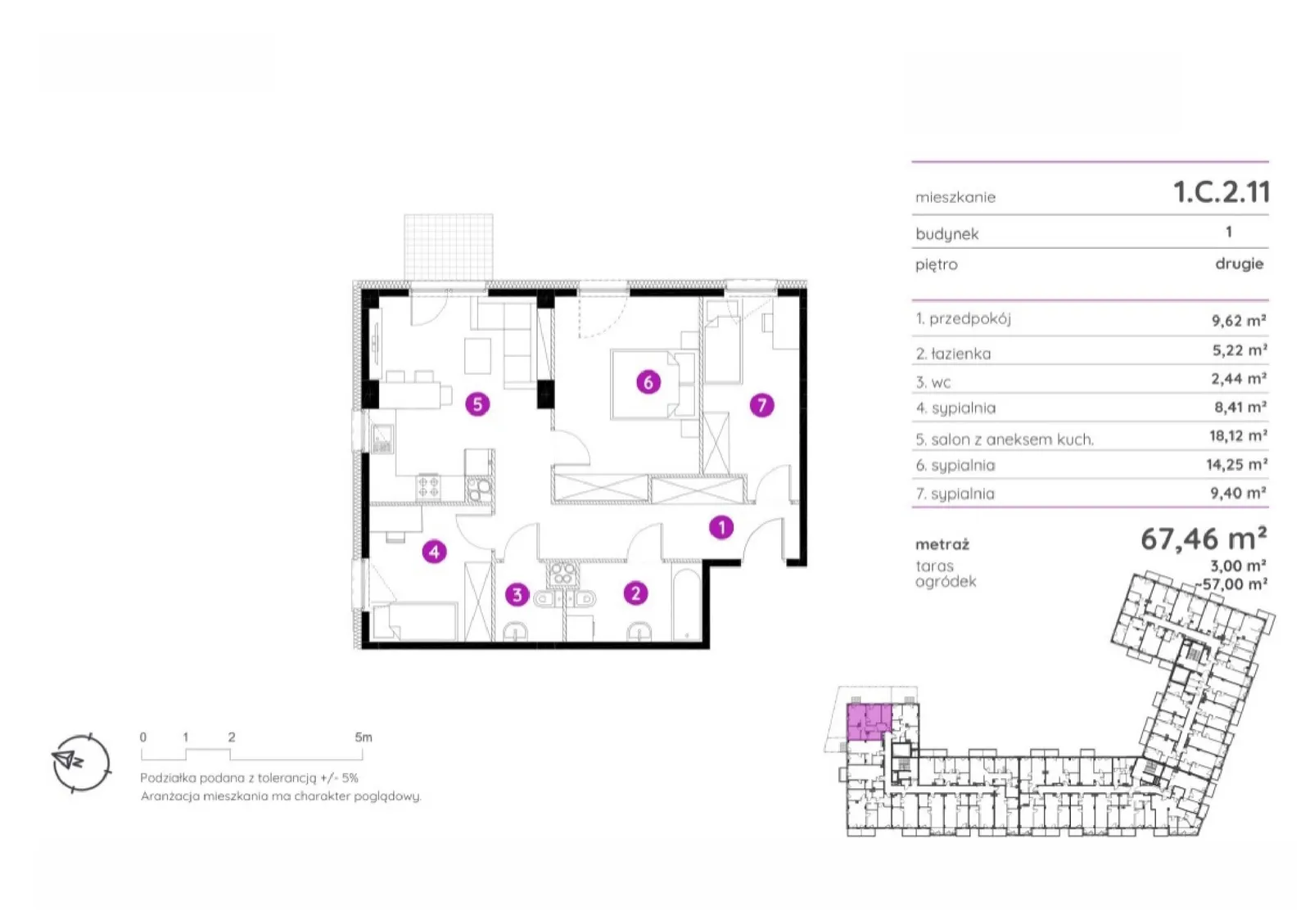 Floor plan: Apartment no. 1.C.2.11