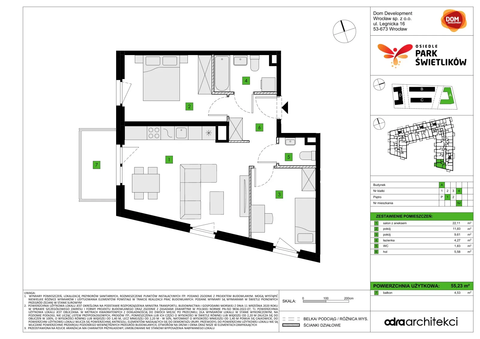 Floor plan: Apartment no. A52