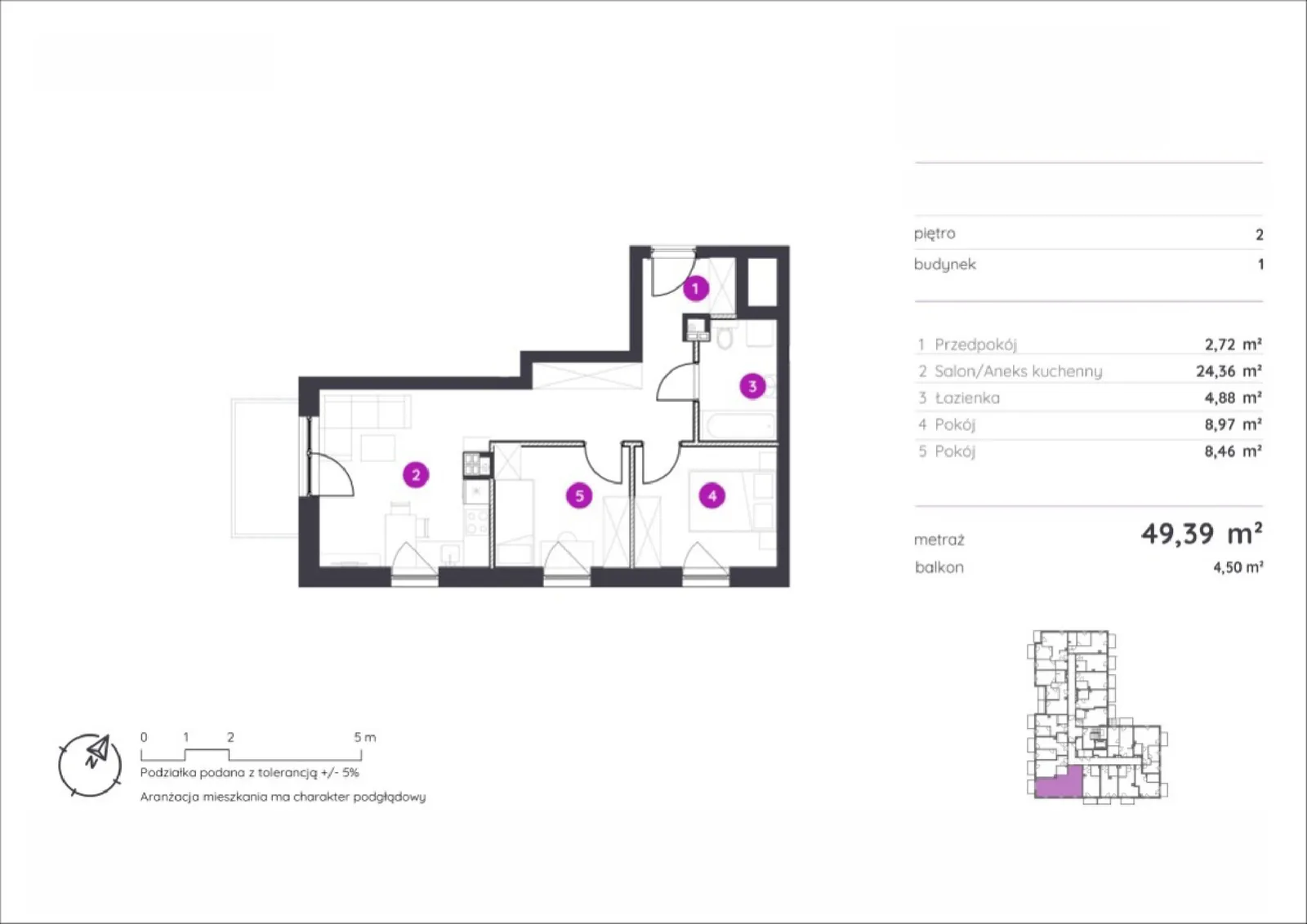 Floor plan: Apartment no. 1.A.2.07