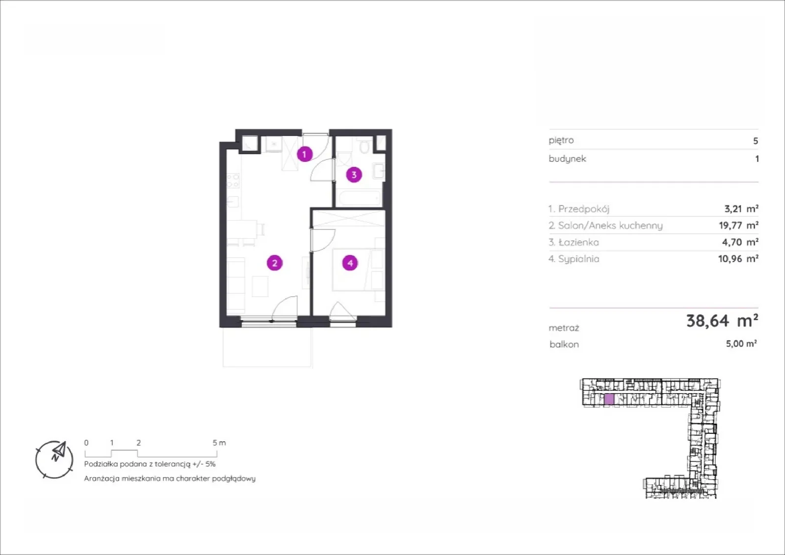 Floor plan: Apartment no. 1.A.5.08