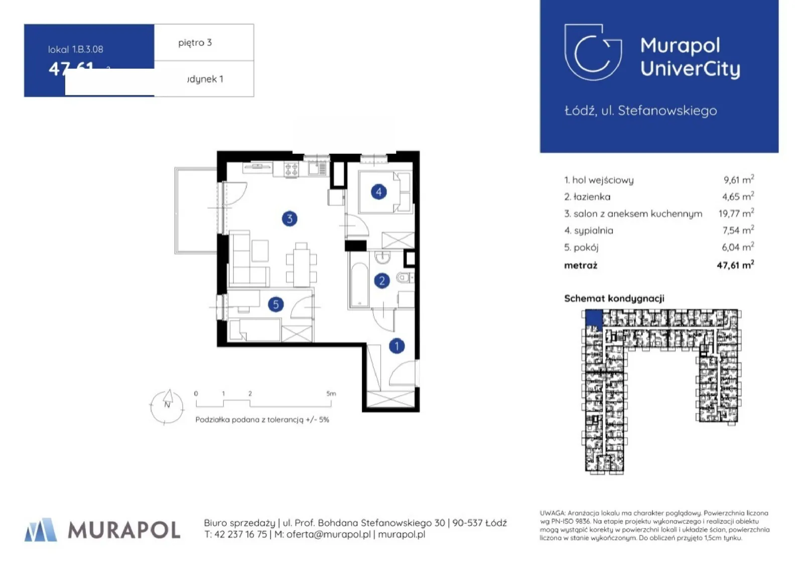 Floor plan: Apartment no. 1.B.3.08