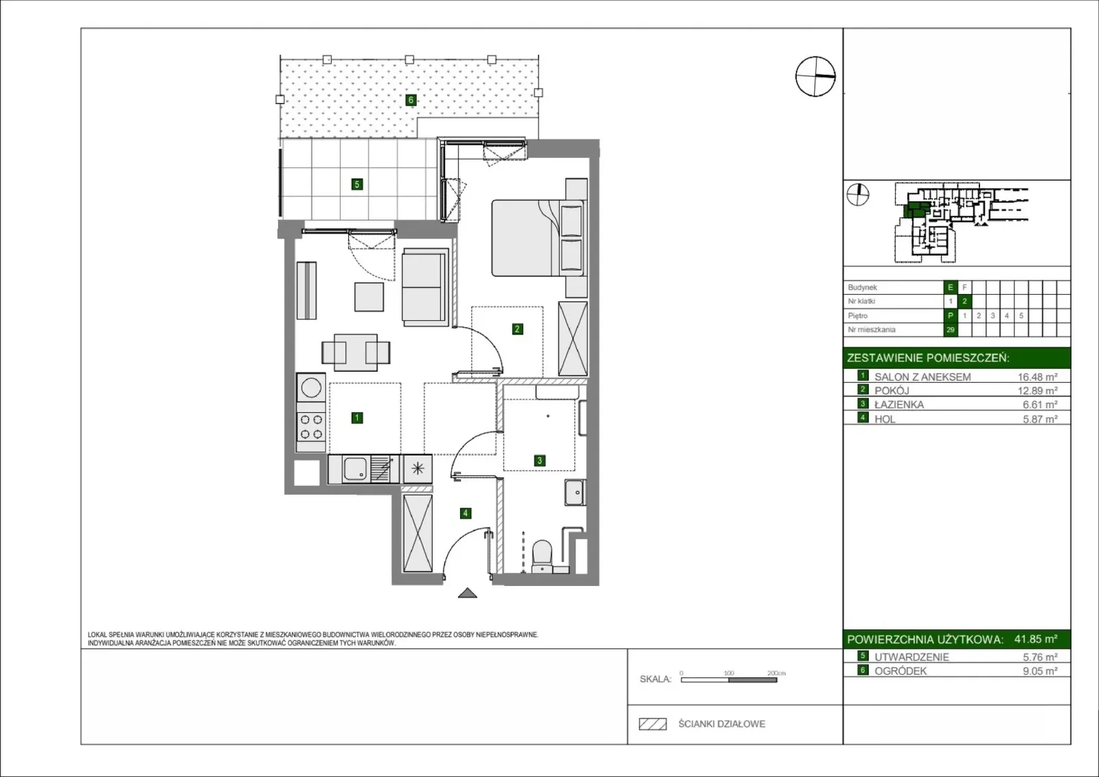 Floor plan: Apartment no. E29