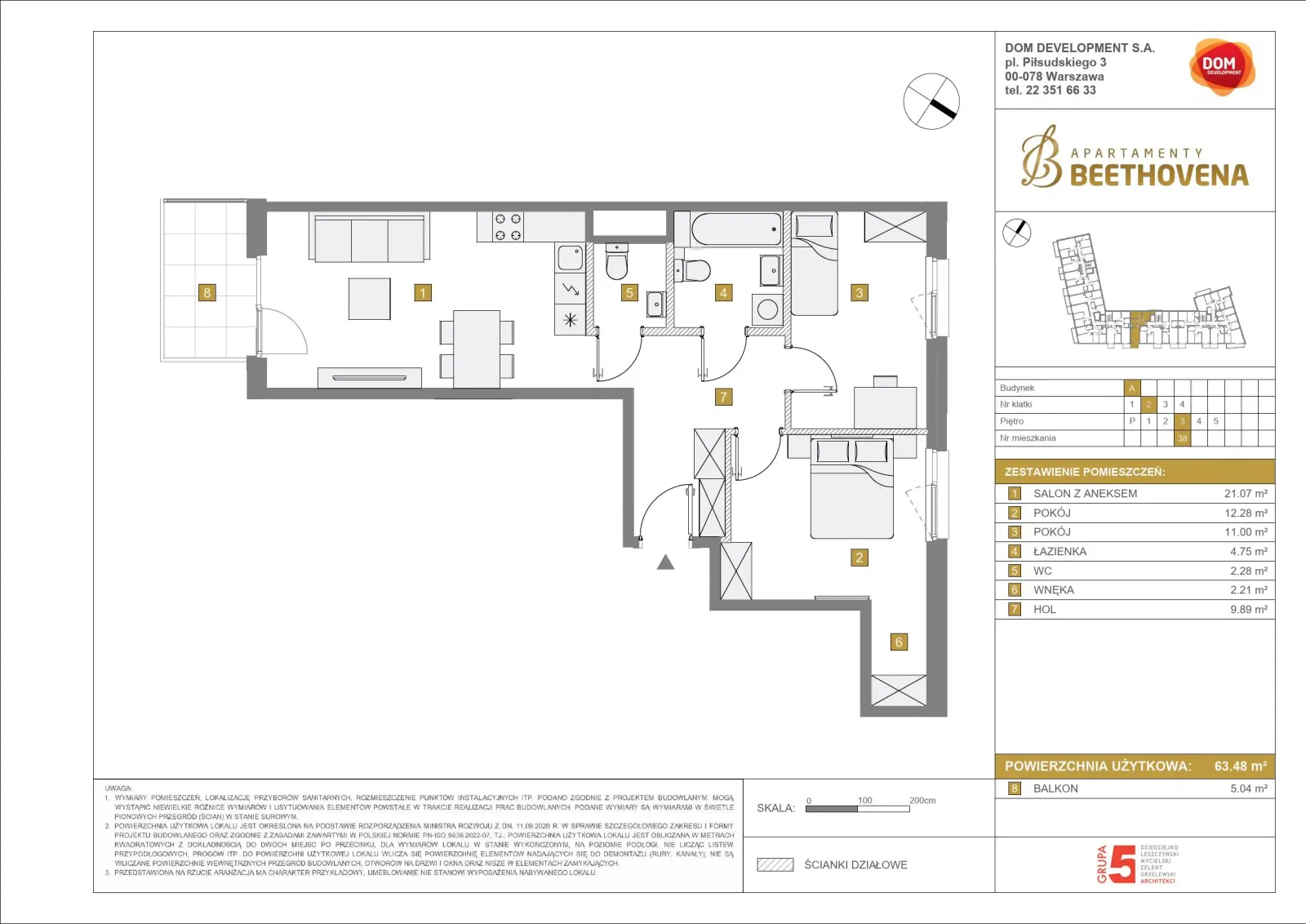 Floor plan: Apartment no. A38