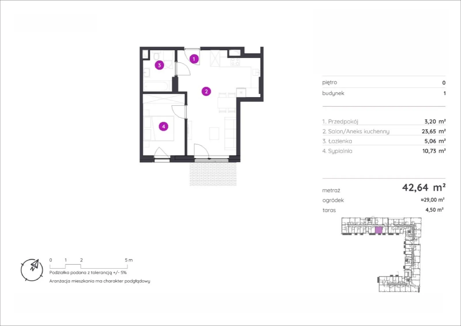 Floor plan: Apartment no. 1.A.0.02