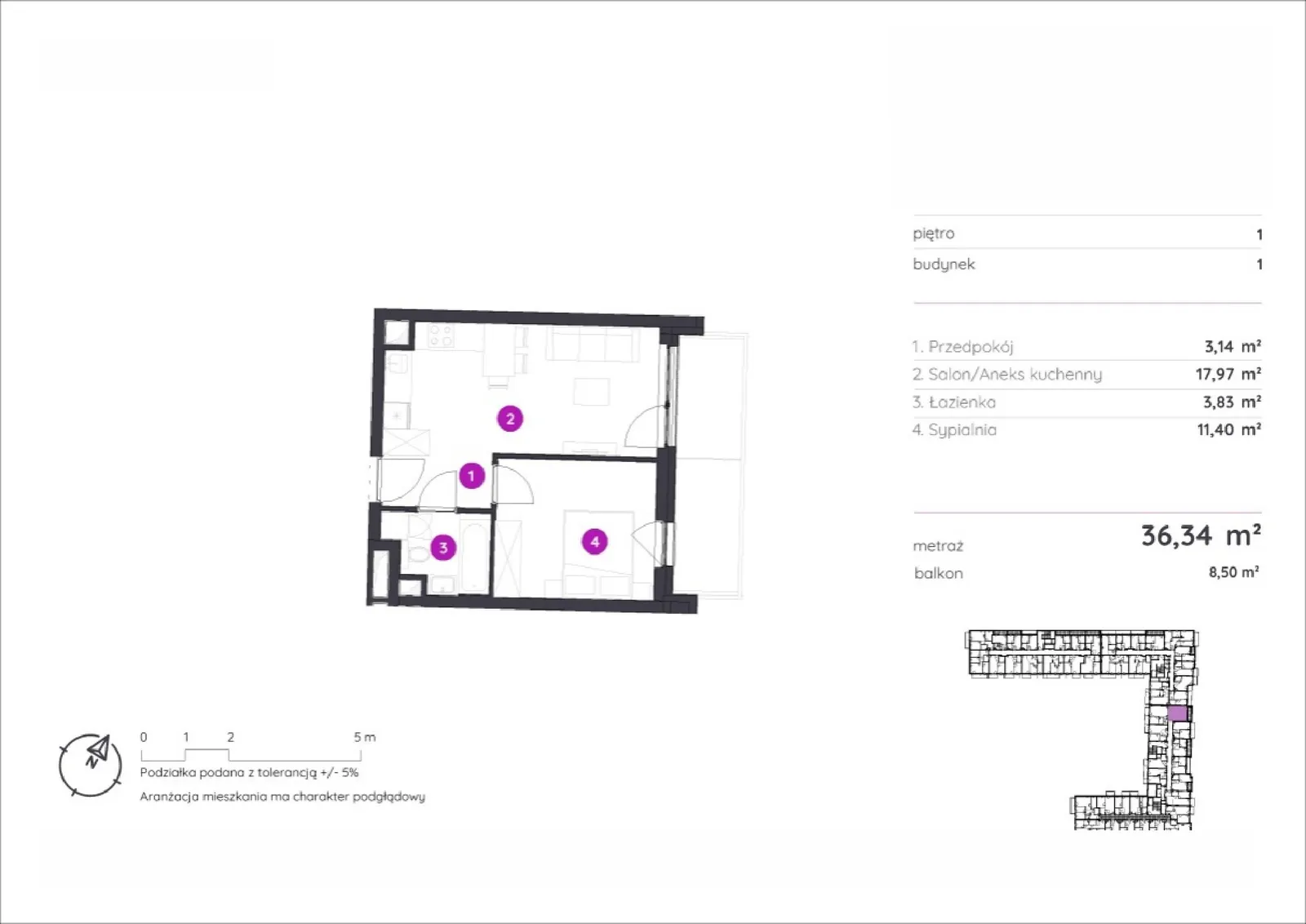 Floor plan: Apartment no. 1.C.1.04