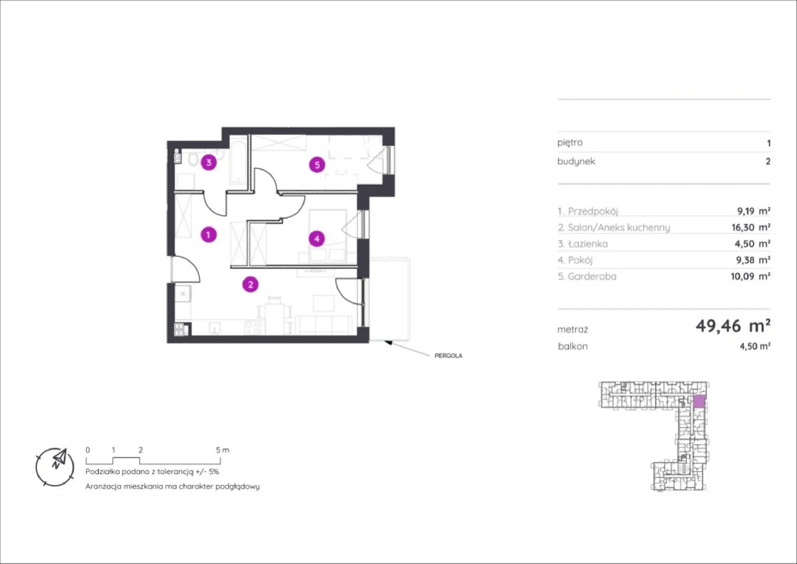 Floor plan: Apartment no. 2.B.1.09