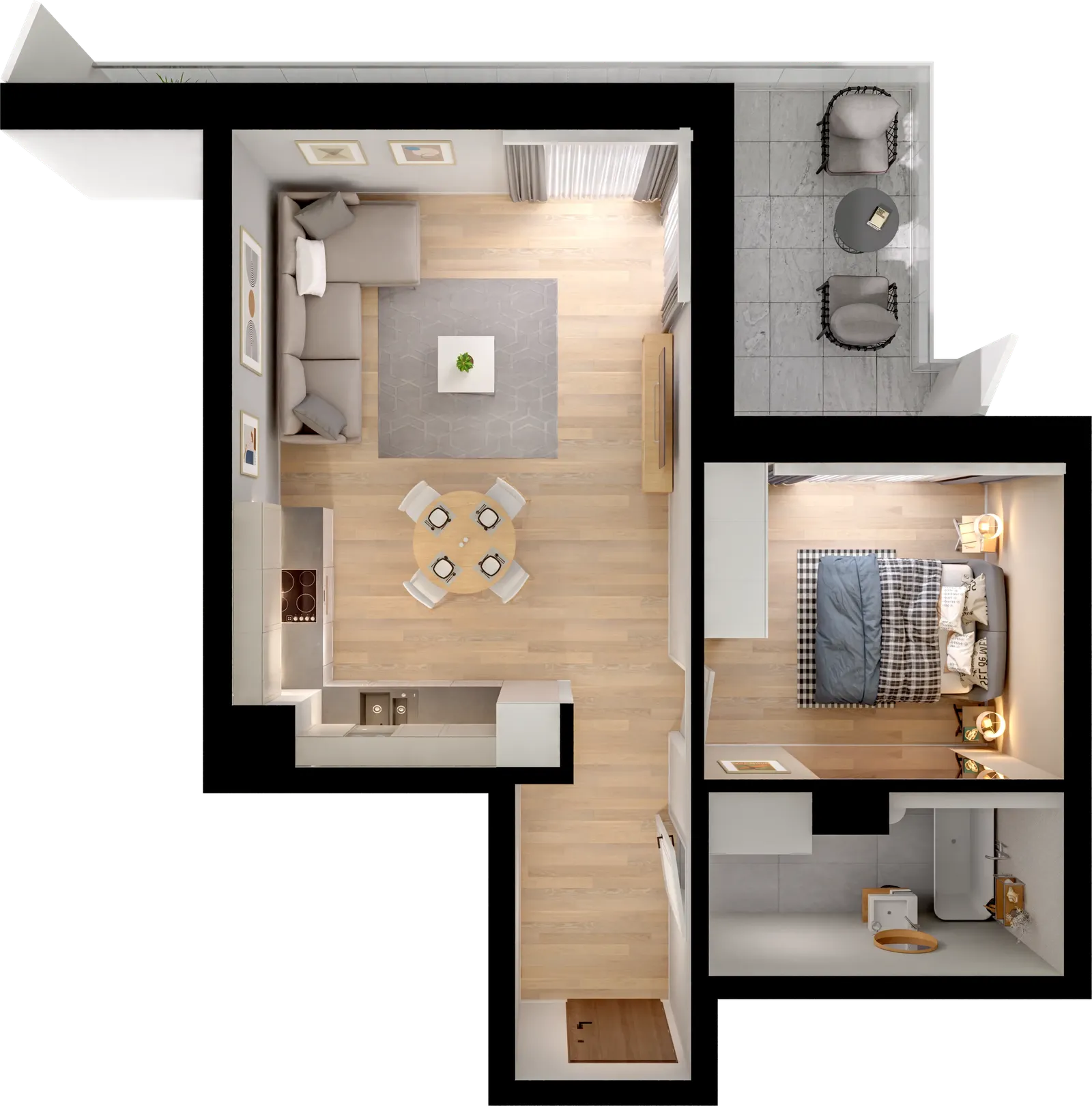 Floor plan: Apartment no. J3.E.02.05
