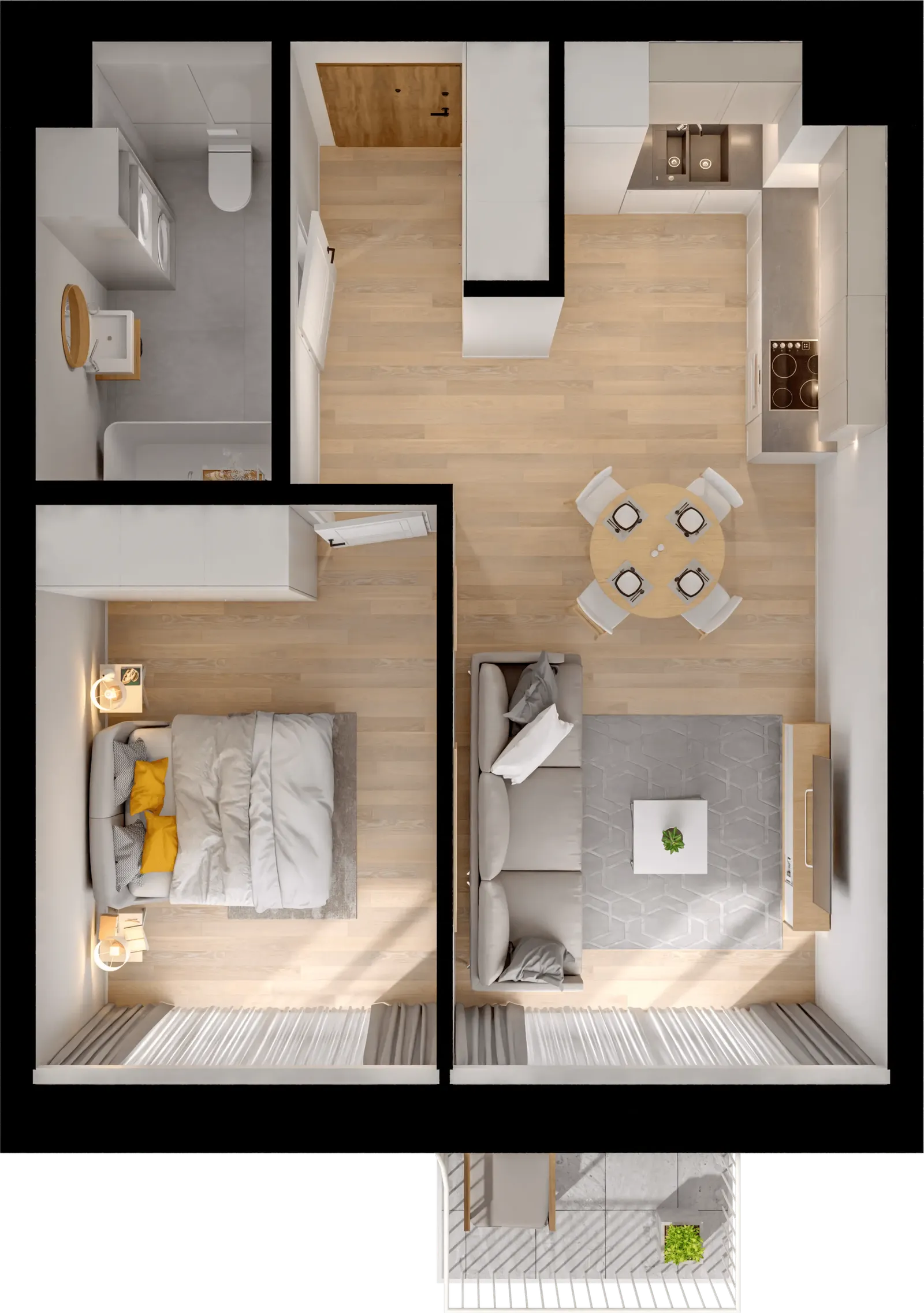 Floor plan: Apartment no. L2.D.01.02