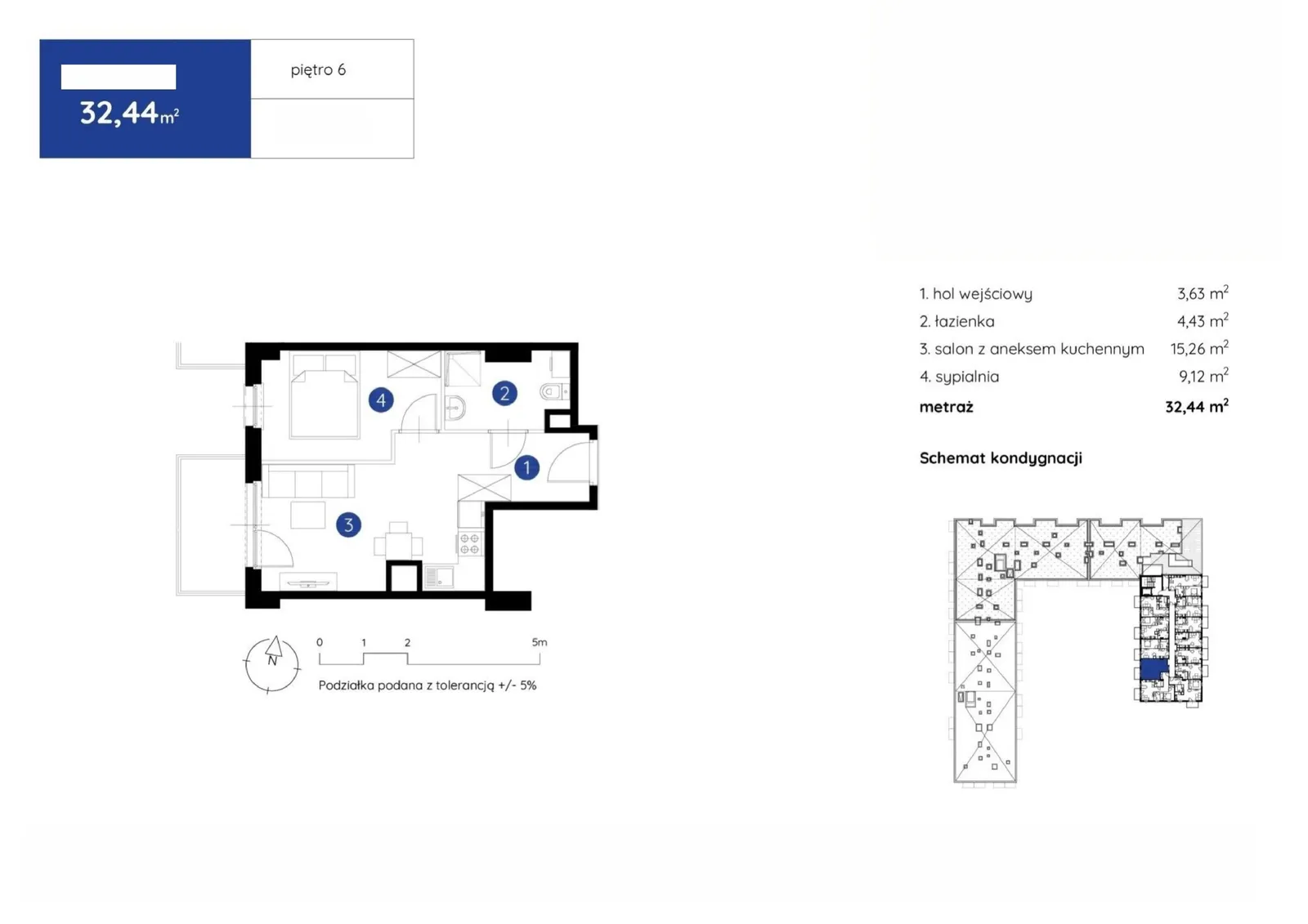 Floor plan: Apartment no. 1.C.6.09
