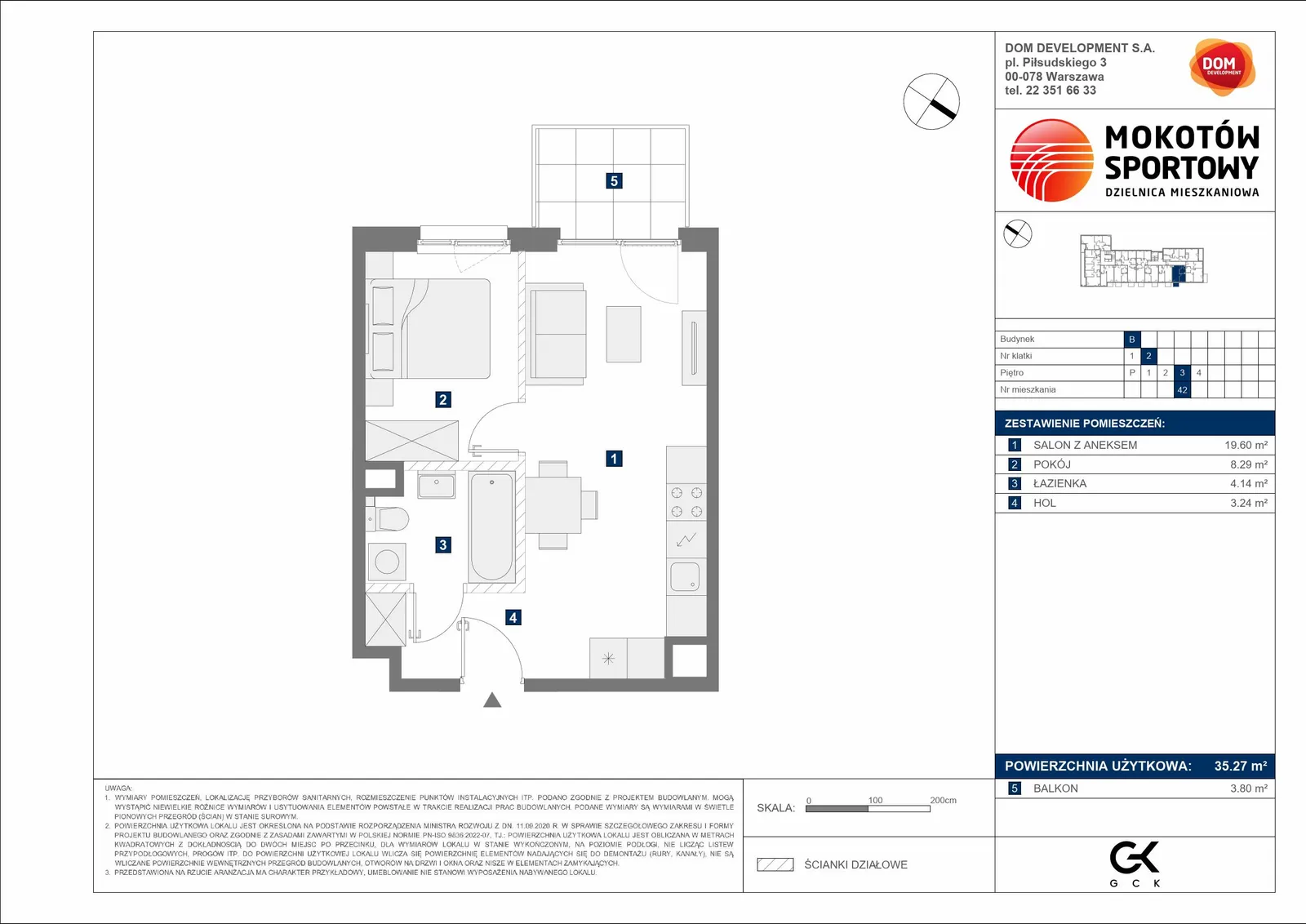 Floor plan: Apartment no. B42