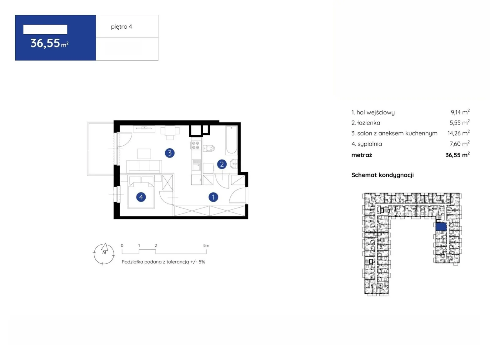 Floor plan: Apartment no. 1.C.4.22