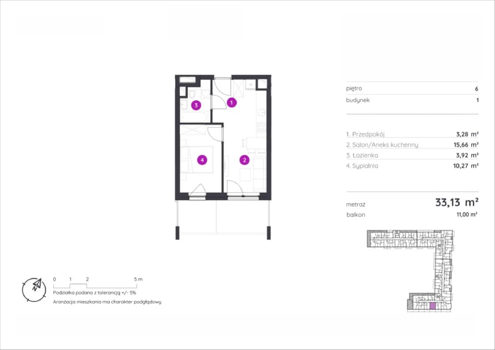 Floor plan: Apartment no. 1.D.6.04