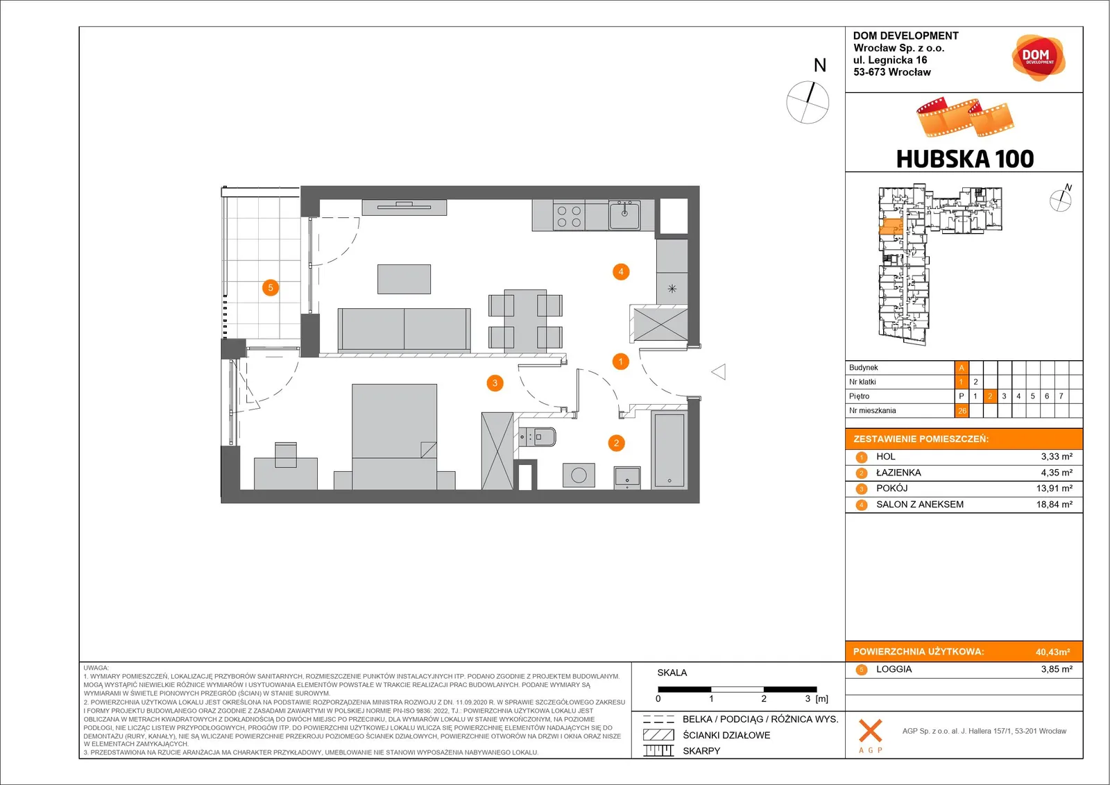 Floor plan: Apartment no. A26