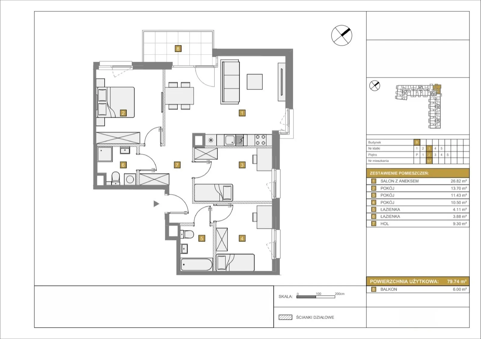 Floor plan: Apartment no. B57