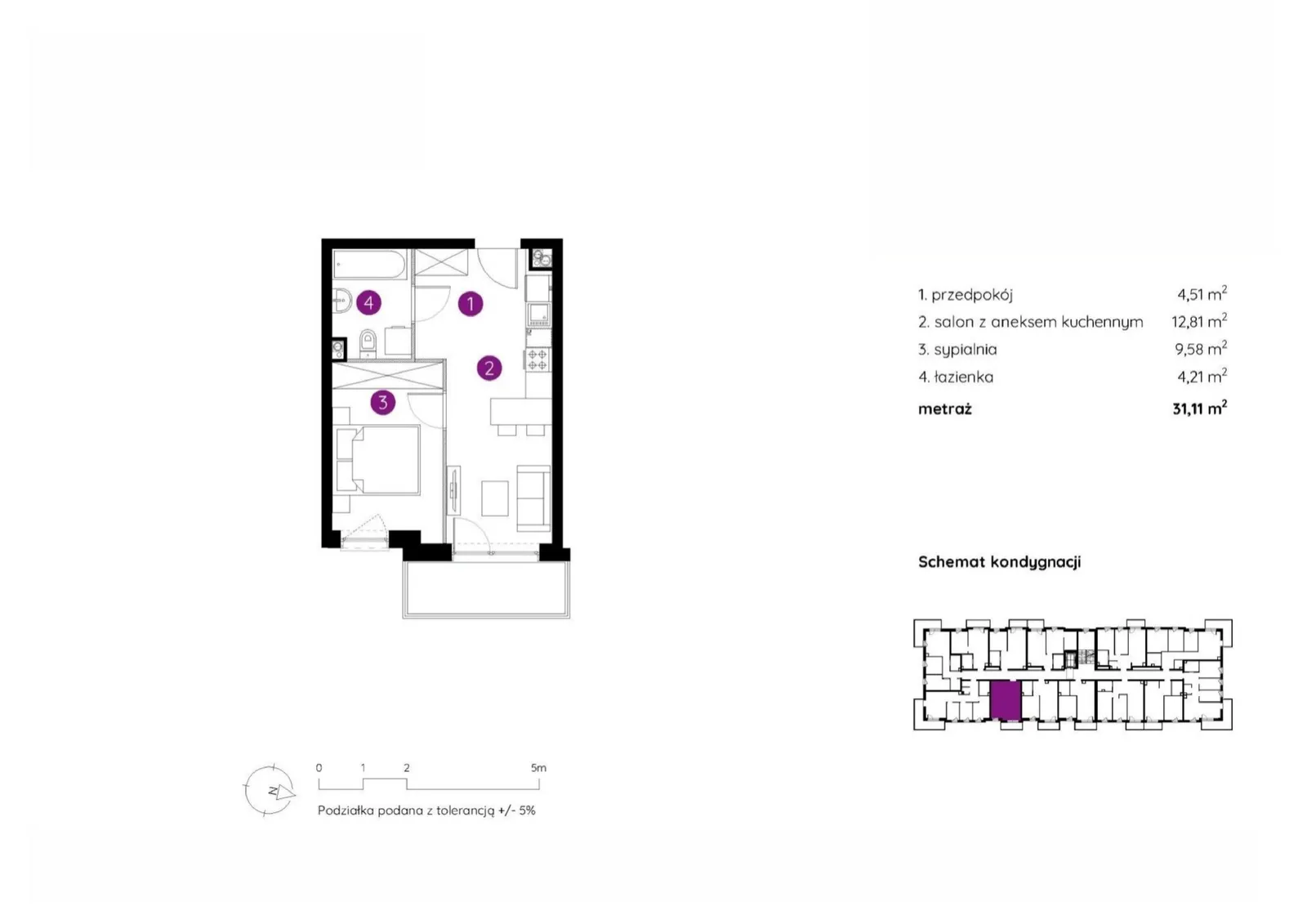 Floor plan: Apartment no. 2.A.3.08