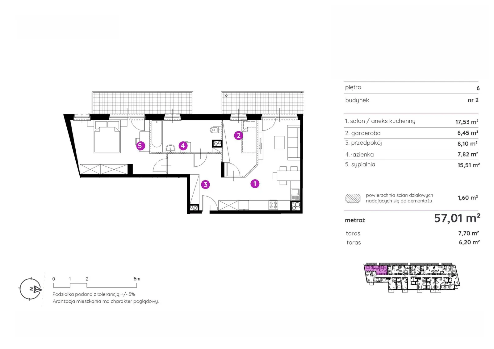 Floor plan: Apartment no. 2.A.6.04